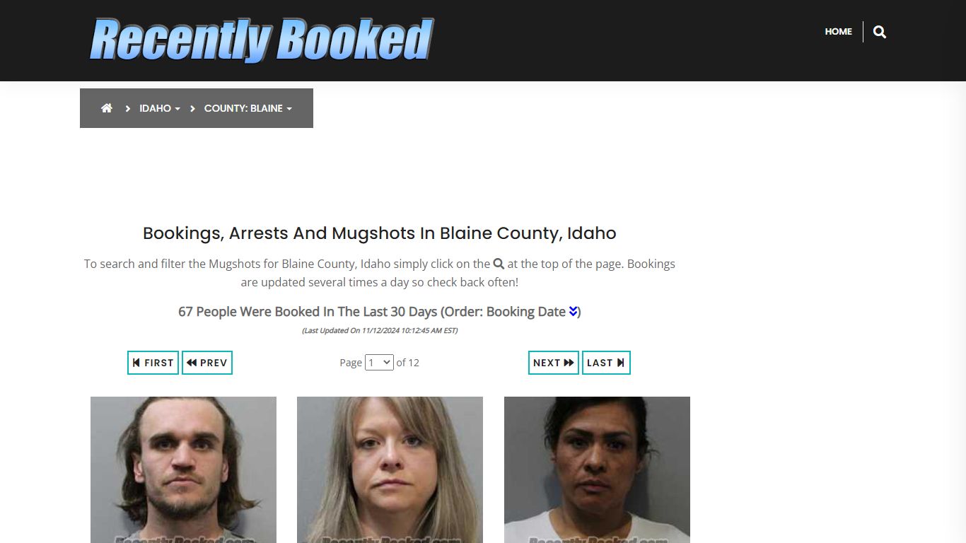 Bookings, Arrests and Mugshots in Blaine County, Idaho - Recently Booked