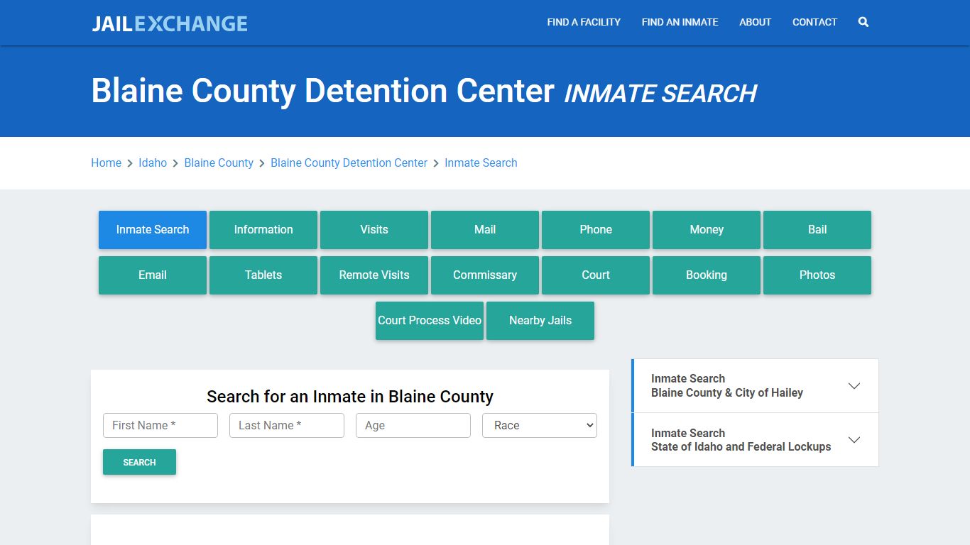 Blaine County Detention Center Inmate Search - Jail Exchange